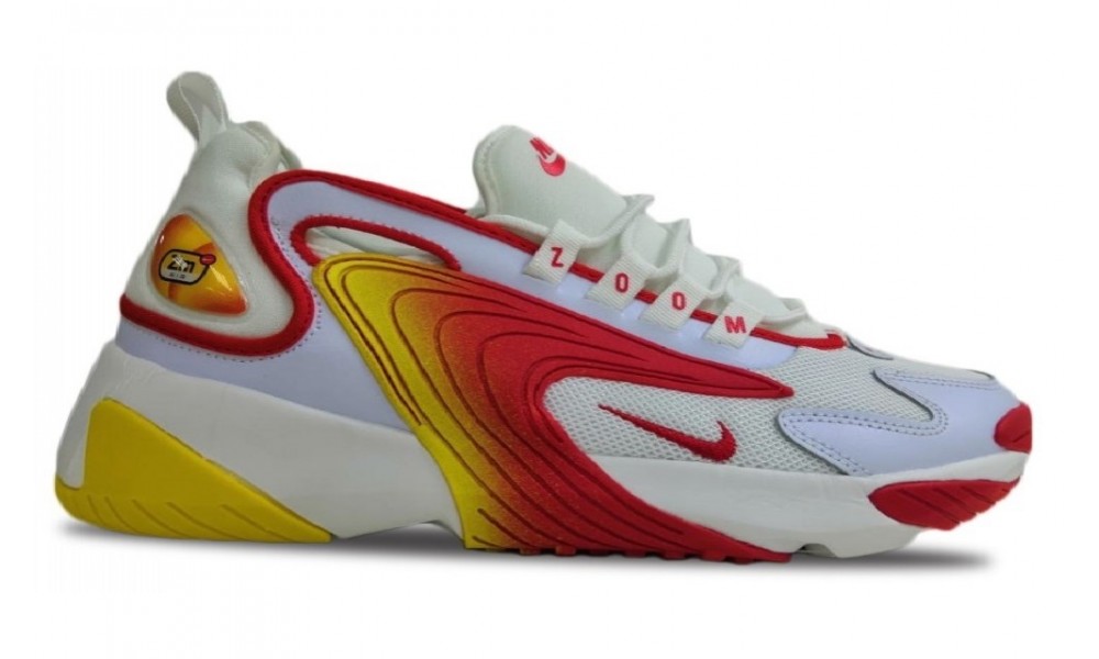 nike zoom 2k white red yellow